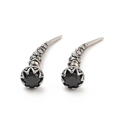 Rose Flower 316 Surgical Stainless Steel Pave Cubic Zirconia Ear False Plugs for Women