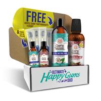 Ultimate Happy Gums Duo - GuruNanda 16oz Cocomint & Ashwagandha Pulling Oil + 3oz Cocomint & Ashwagandha Pulling Oil + 4 pack...