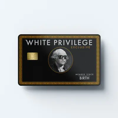 White Privilege Black Custom Vinyl Credit Card Sticker by CC Wraps