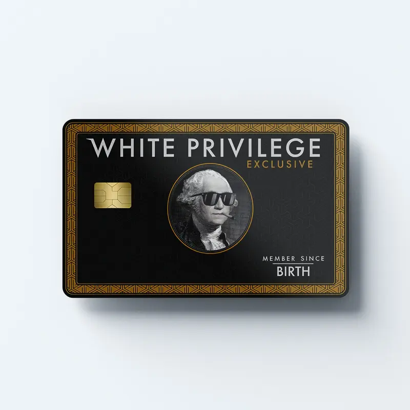 White Privilege Black Custom Vinyl Credit Card Sticker by CC Wraps