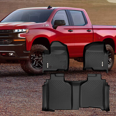 OEDRO Floor Mats for 2019-2025 Chevy Silverado 1500/GMC Sierra 1500 Crew Cab, No Rear Underseat Storage Box