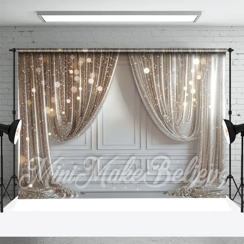 Silver Glitter White Retro Wall Backdrop For Photo - Aperturee