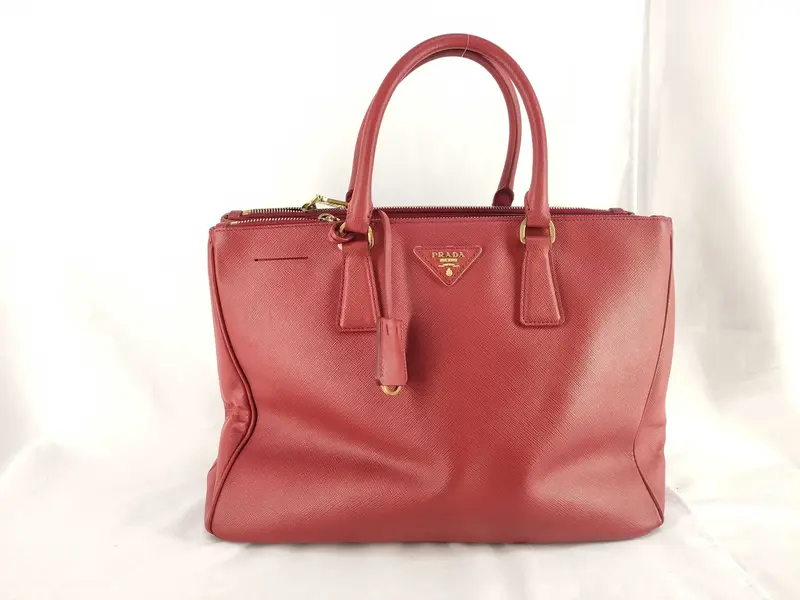 Pre-owned PRADA PVC Shoulder Bags Galleria Saffiano Triangle Logo Tote Leather Handbag