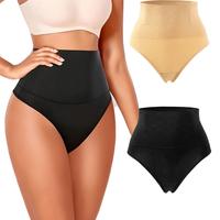 High Waist Tummy Control Panties Women Thong Panty Shaper Underwear Butt Lifter Belly Shaping Cincher Brief Underpants Black ...