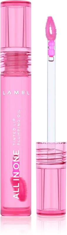 Lamel All In One Lip Plumping Toning Oil For Increase Volume № 402 Pink Sparkle 3 Ml