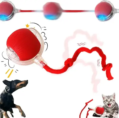Electric Cat Toy Ball, Rechargeable dog ball toy, Interactive Cat Teaser Toy, Automatic Rolling Ball Toy, Gift for Pets, Pet ...