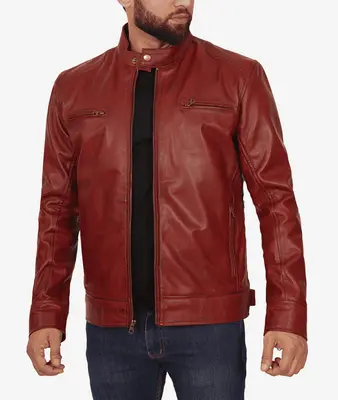 Maroon leather jacket