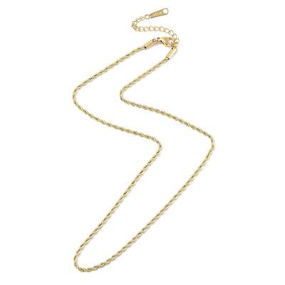 Ion Plating(IP) 304 Stainless Steel Rope Chain Necklace for Men Women