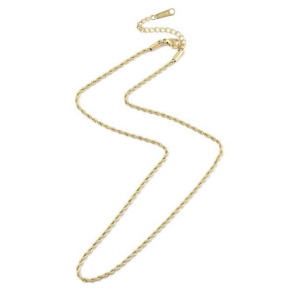 Ion Plating(IP) 304 Stainless Steel Rope Chain Necklace for Men Women