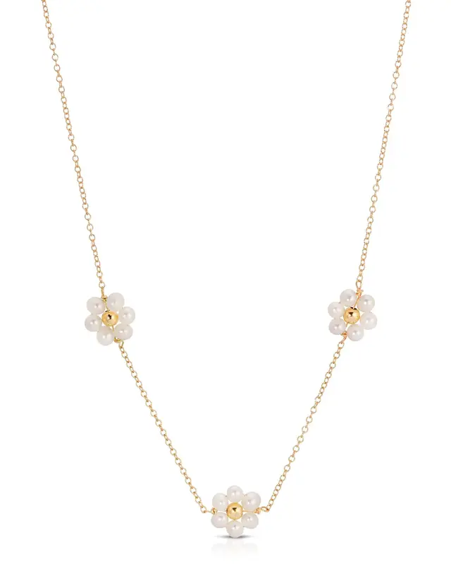 Fiores Choker Necklace | Metal Color: Gold | Length: Necklace (16 - 18 inches)