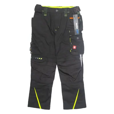 ENGELBERT STRAUSS Cargo Workwear Boys Trousers Black Regular Tapered W24 L21