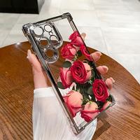 Rose Suitable for SamSung for Galaxy S24 Ultra/S23/S22/S21/A73/A55/for Galaxy Note 20 Ultra/Note 10+series phone cases, shock...