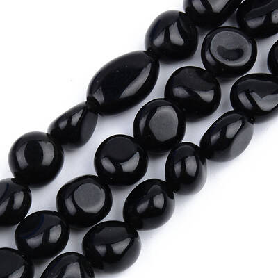 Natural Black Obsidian Beads Strands
