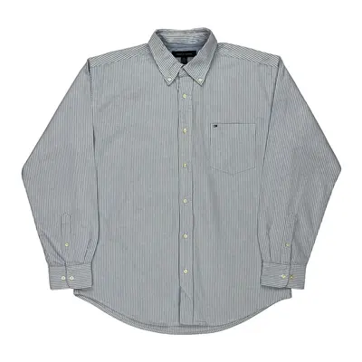 Tommy Hilfiger Striped Shirt - Large Blue Cotton