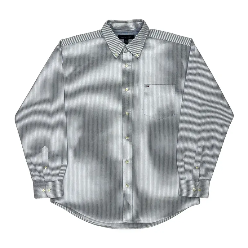 Tommy Hilfiger Striped Shirt - Large Blue Cotton