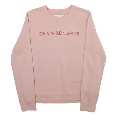 CALVIN KLEIN JEANS Womens Sweatshirt Pink Crew Neck L