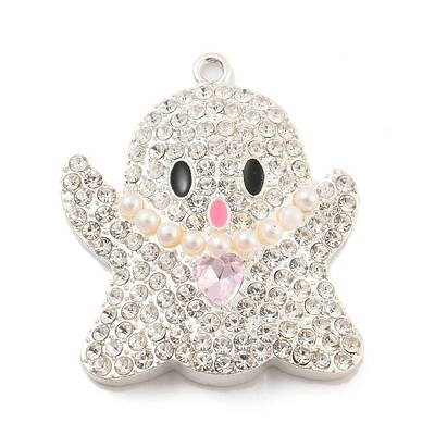 Alloy with Glass Rhinestone Pendants
