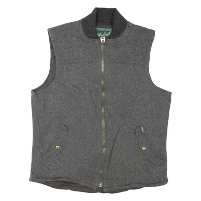 WOOLRICH Mens Gilet Grey Wool M