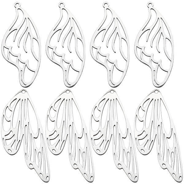 12Pcs 2 Style 201 Stainless Steel Pendants
