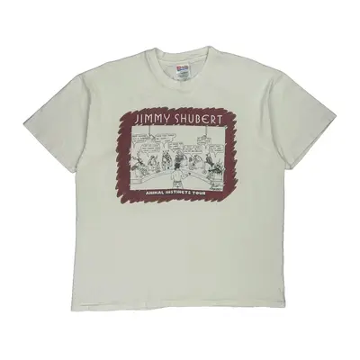 Single Stitch Jimmy Shubert Animal Instincts Tour Hanes Graphic T-Shirt - XL White Cotton