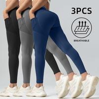 Ponerait High Waisted Shaping Mesh Side Pocket Training Leggings, Women's Tummy-Control Yoga 8-Point Pants, Outdoor Sports Hi...