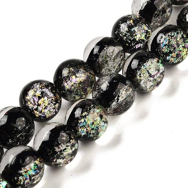 Handmade Dichroic Foil Glass Beads Strands