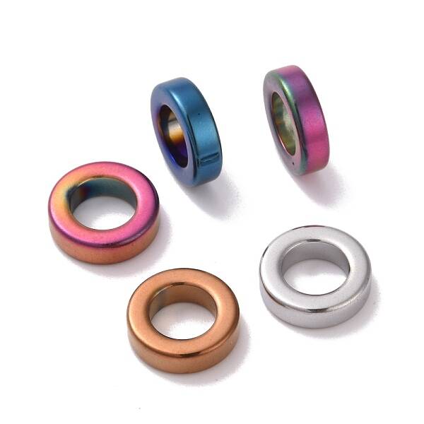 PVD Vacuum Plating Non-magnetic Synthetic Hematite Linking Rings
