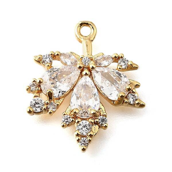 Brass Micro Pave Clear Cubic Zirconia Pendants