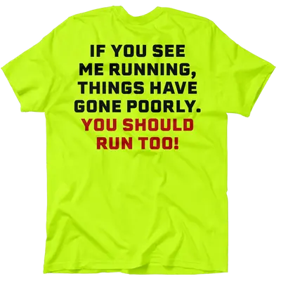 Run - Safety Yellow Pocket T-Shirt