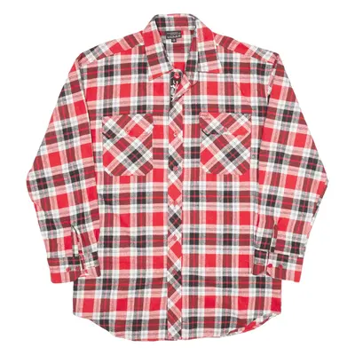 CHALET Flannel Shirt Red Check Long Sleeve Mens S