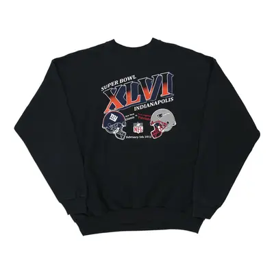 Superbowl XLVI 2012 Hanes NFL Sweatshirt - XL Black Cotton Blend