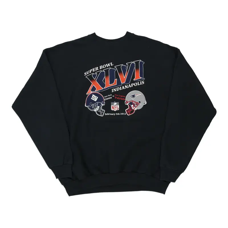 Superbowl XLVI 2012 Hanes NFL Sweatshirt - XL Black Cotton Blend