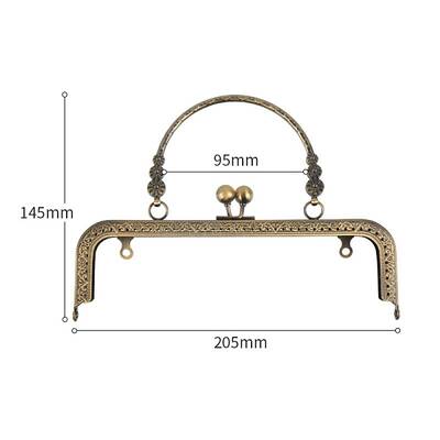 Alloy Kiss Lock Purse Frame Handle