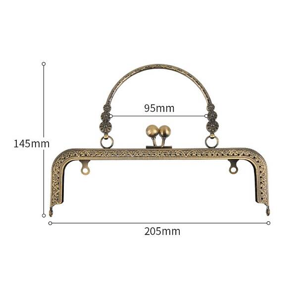 Alloy Kiss Lock Purse Frame Handle