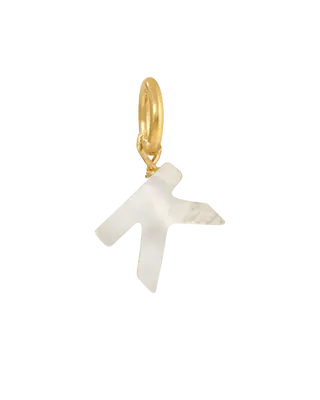 MOP Letter Charm | Metal Color: Gold | Letter: K