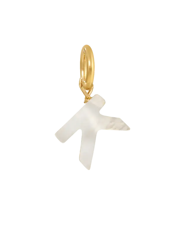 MOP Letter Charm | Metal Color: Gold | Letter: K