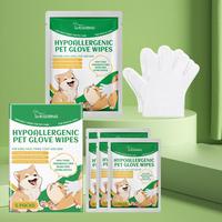 Disposable Pet Grooming Gloves, 2 Counts/5 Packs Pet Hair Skin Care Gloves, Portable Pet Cleaning Wipes, Pet Supplies for Out...