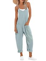 Women's Solid Color Sleeveless Overalls Jumpsuit, Casual Comfy Jumpsuit for Spring & Fall, Women's Jumpsuit for Daily Wear, D...