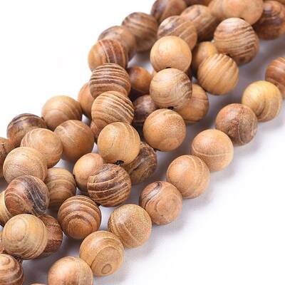 Natural Wood Beads Strands