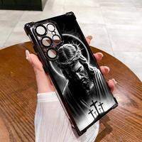 Jesus Clear Protective Four Comers Air Cushion Anti-drop CellPhone Case Clear Phone Case For SAMSUNG GALAXY S22 S23 S24 S25 F...