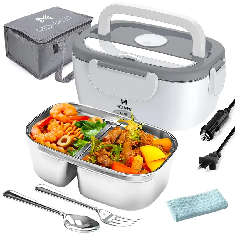 Electric Lunch Box, 65W Portable Food Heater for Adults, Fast Heating Food Warmer for Car Truck Home Office 110V/12V/24V with...