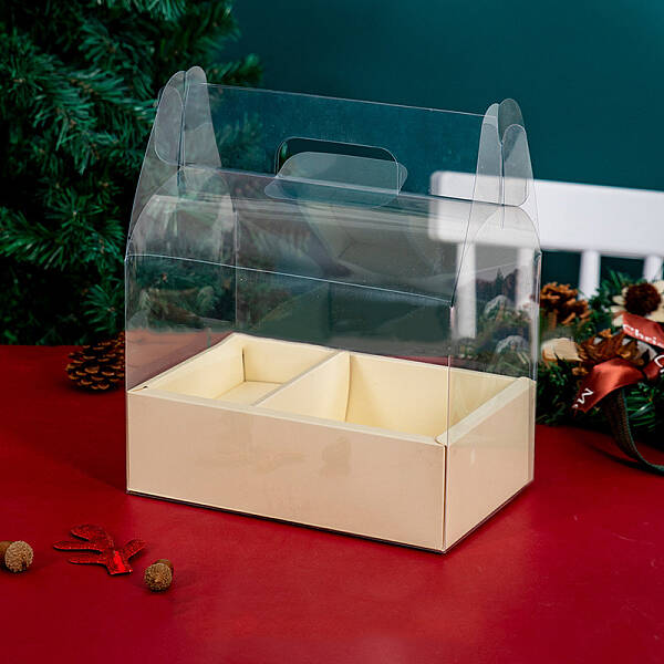 Plastic & Paper Transparent Carrying Flower Gift Box