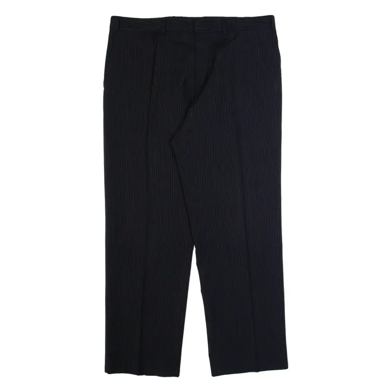BALMAIN Striped Mens Trousers Grey Regular Straight Wool W36 L32