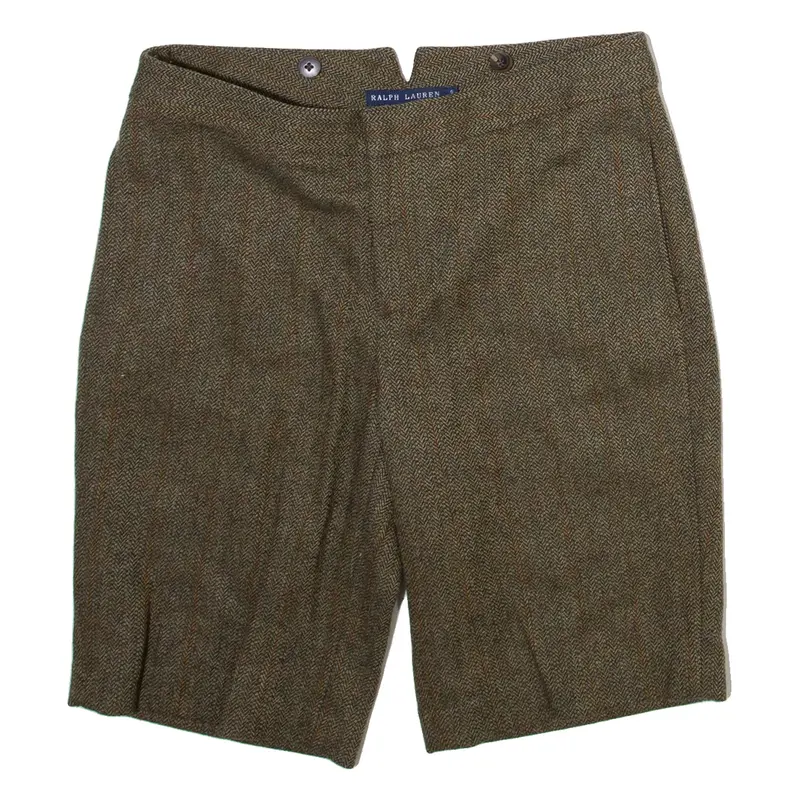 RALPH LAUREN Womens Casual Shorts Brown Herringbone M W30