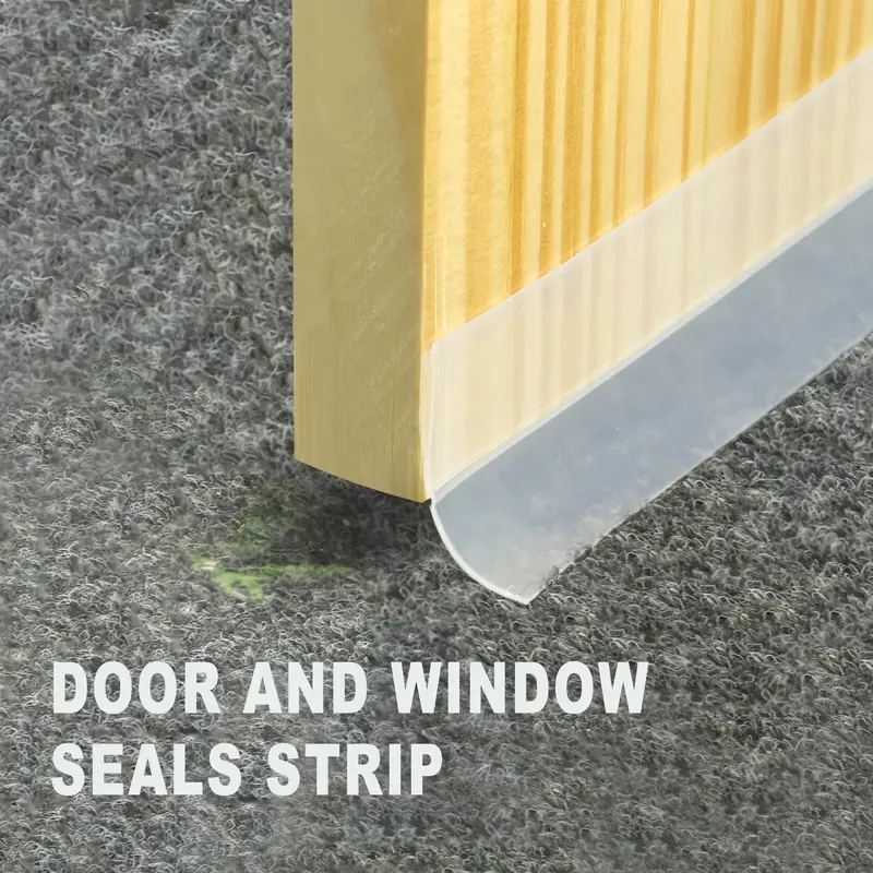 Lentorgi Seal Insulation Tape Feet Clear Silicone Weather Stripping Door Seal Strips and Door Bottom Draft Barrier Strips for...