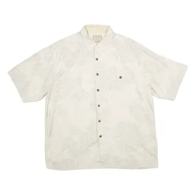 BOCA CLASSICS Mens Shirt Cream Silk Floral XL