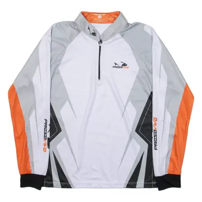 PRESAVIVO Cycling Boys Jersey White Long Sleeve 1/4 Zip 14Y