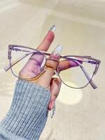 Simple Anti-blue Light Eyeglasses for Everyday Use, Rhinestones Decor Fashion Eyeglasses for Women & Men, Fashion Eyeglasses ...
