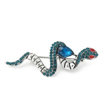 Snake Alloy Rhinestone Brooches for Backpack Clothes