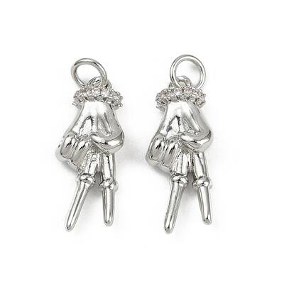 Brass Micro Pave Cubic Zirconia Pendants
